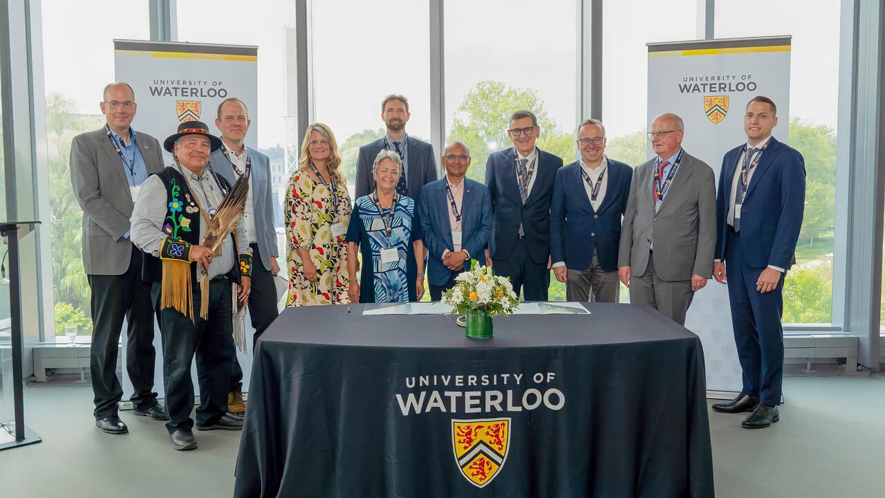 Representatives from the Dieter Schwarz Foundation and University of Waterloo senior leaders at the gift signing
