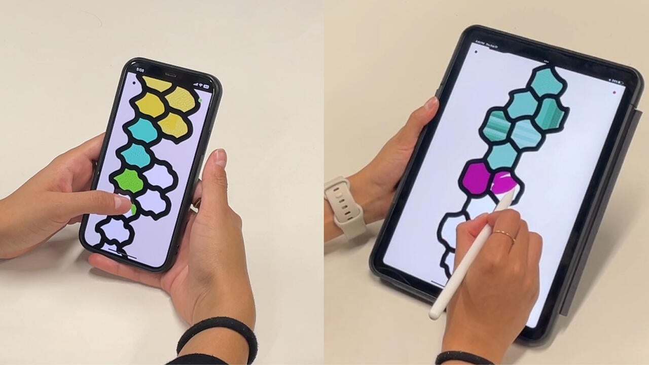 An infinite scroll abstract colouring app for mindfulness.