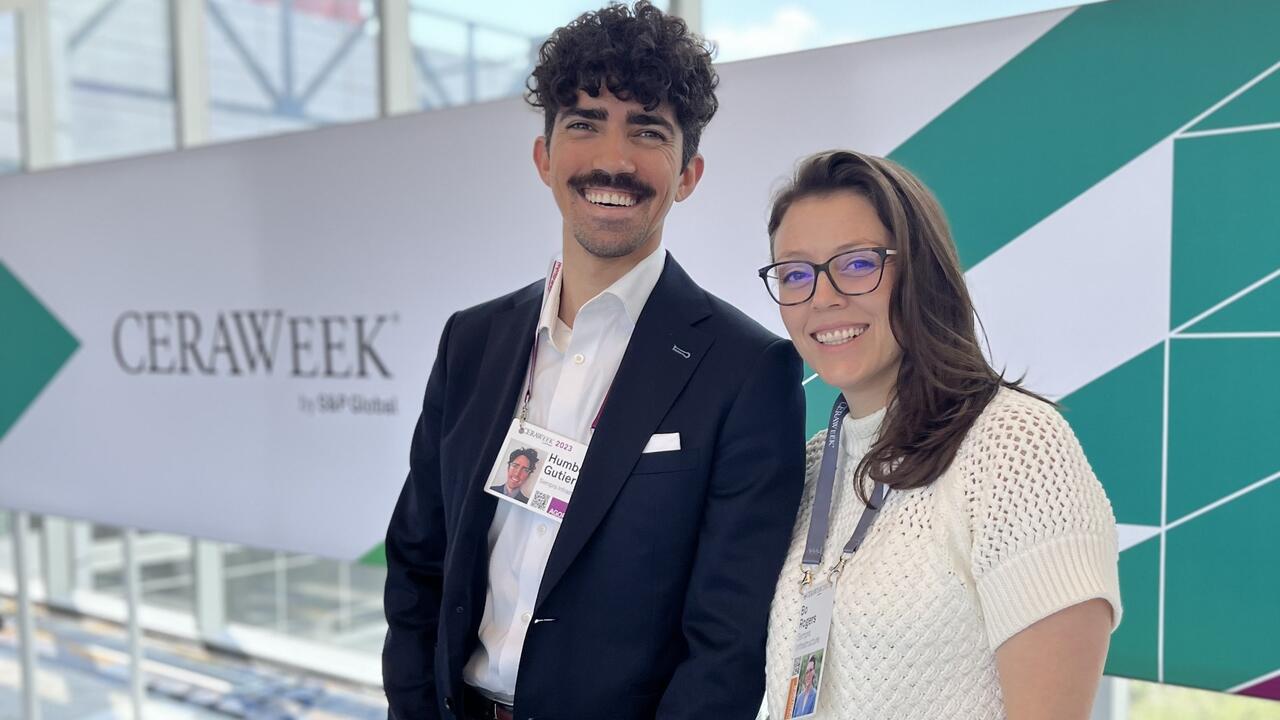 Humberto Gutierrez with another staff member.