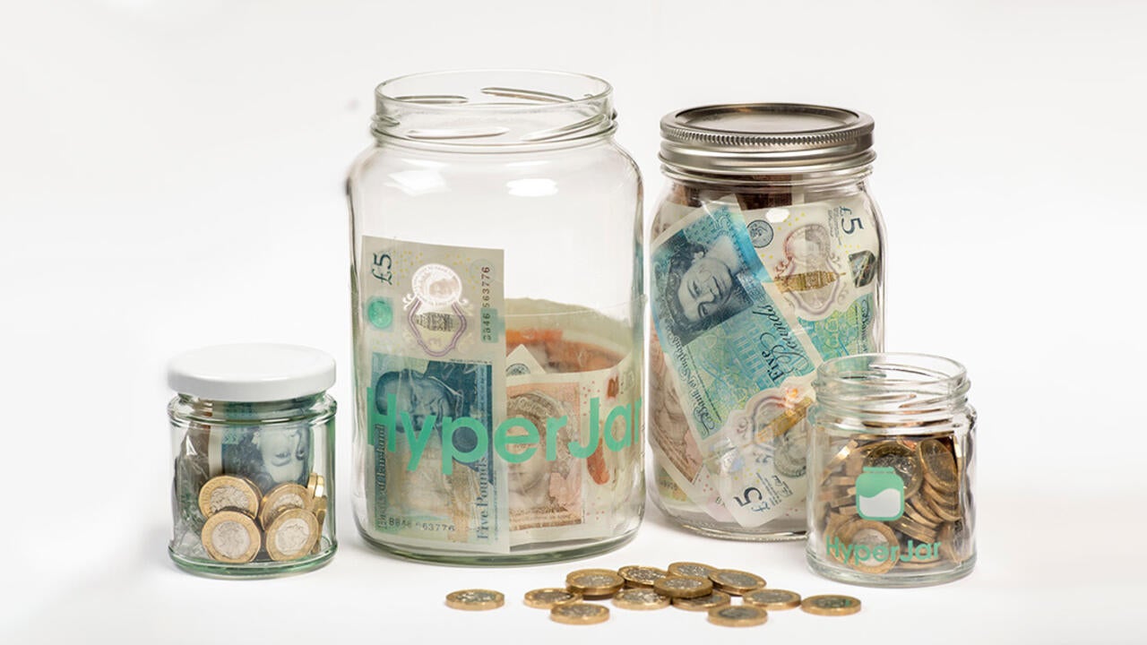 Pictures of money in jars