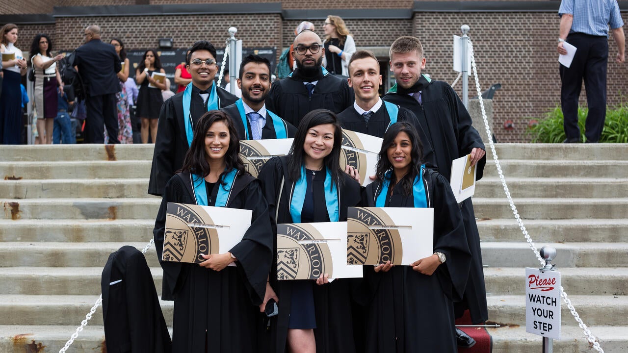 Group photo on steps at convocation.