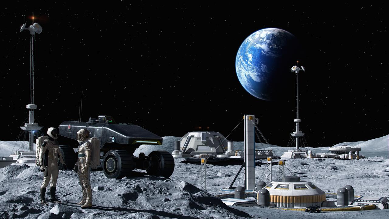 Lunar colony illustration