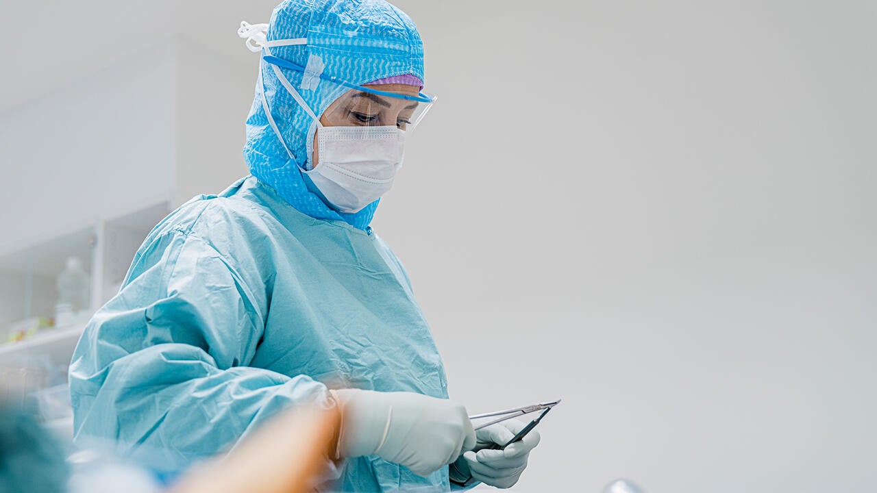 female staff working in medical gear