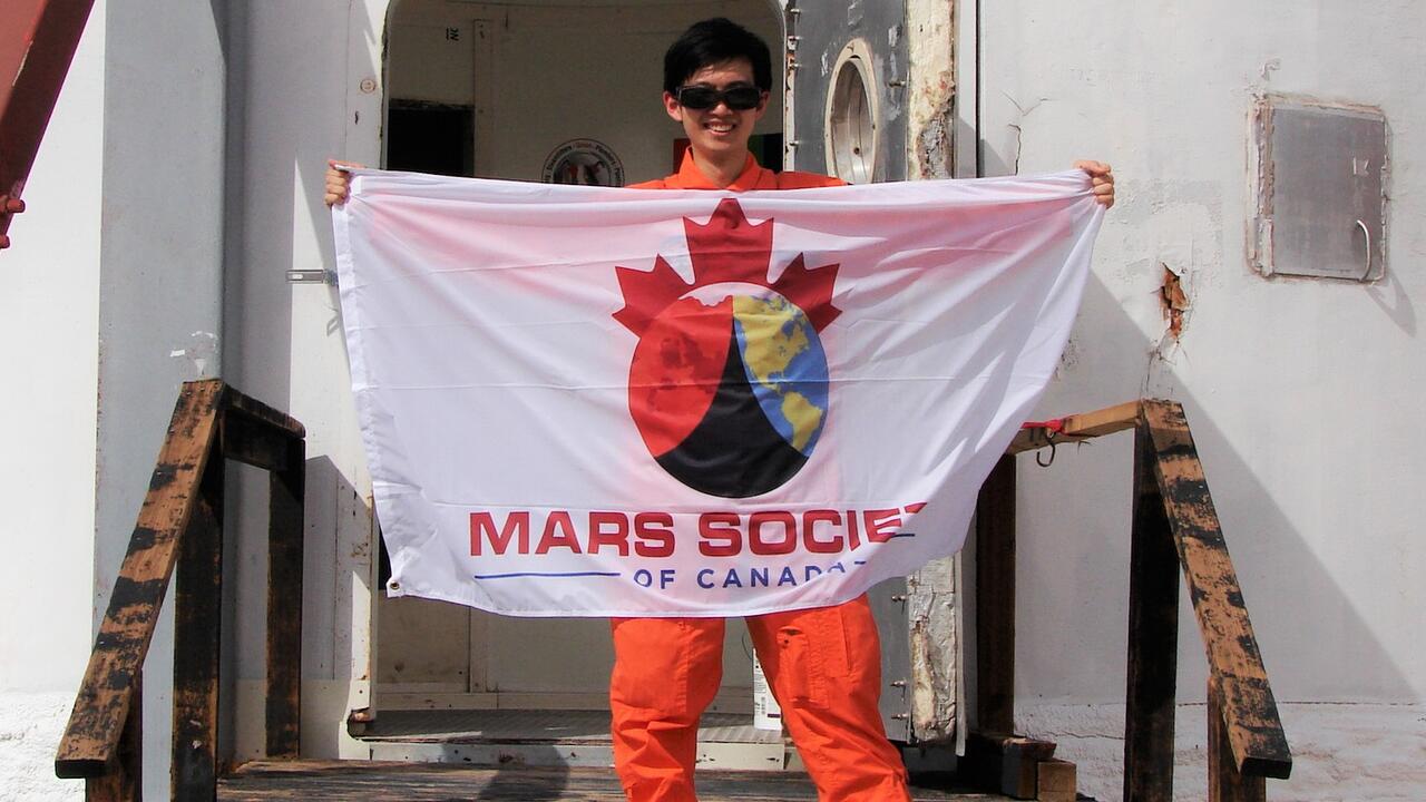 Jin Sing Sia at the Mars Desert Research Station in Utah.