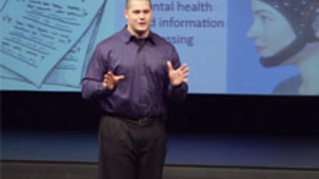 Matt Vonk presents at last year's competition