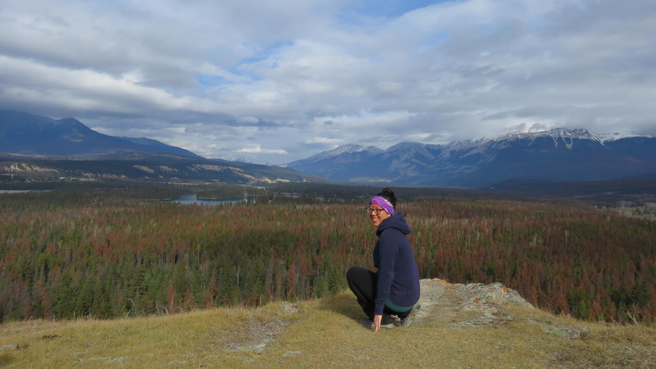 Olivia on a mountain