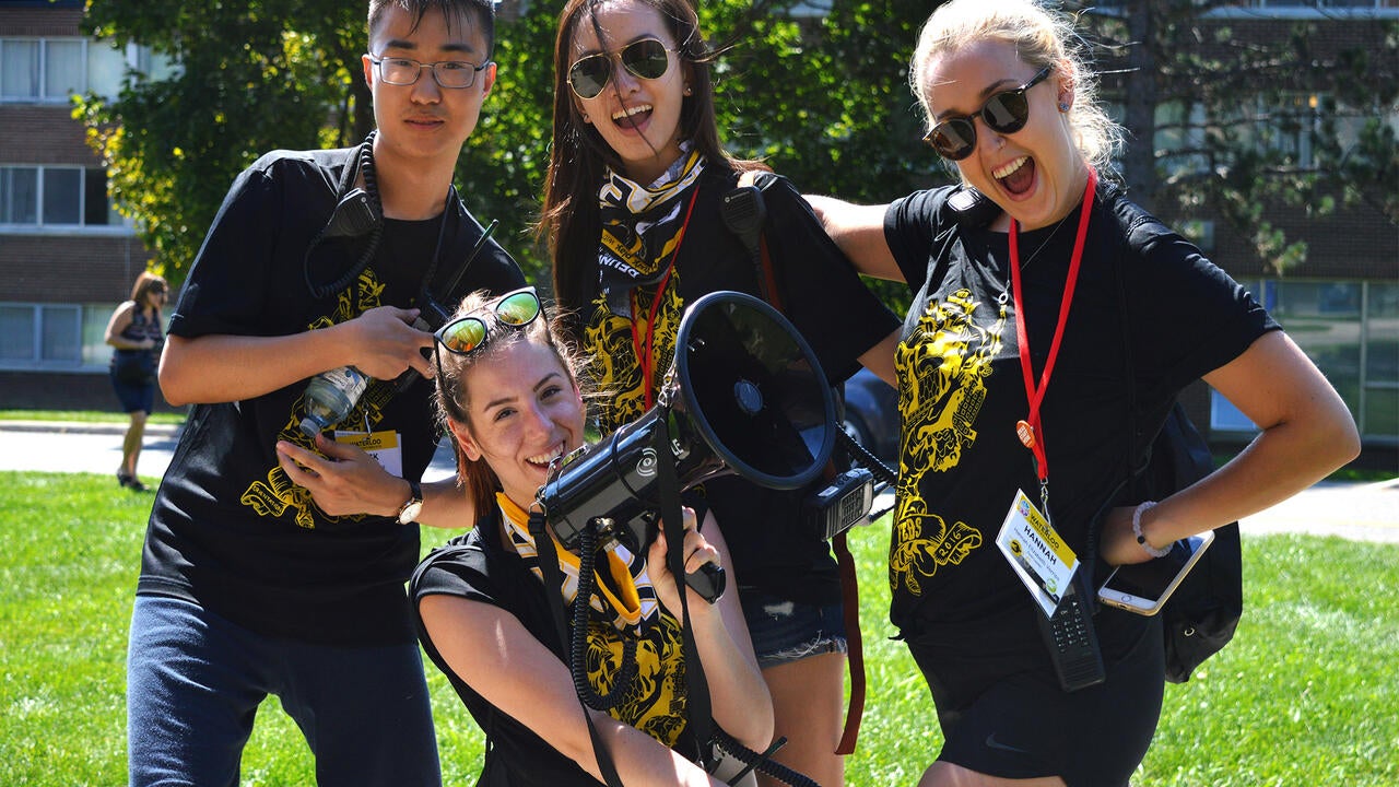 students celebrating orientation