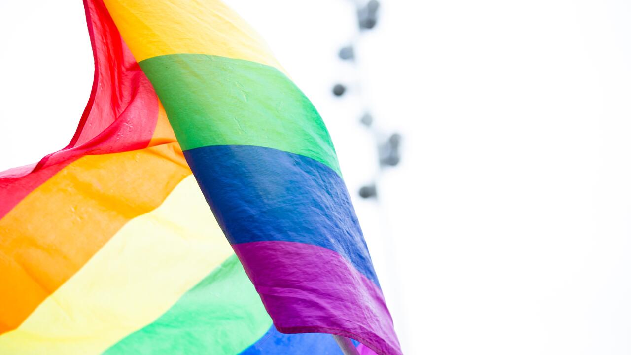 Pride flag in the wind