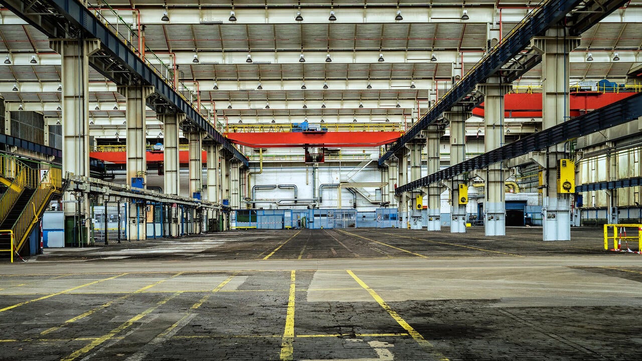 wide shot of a warehouse