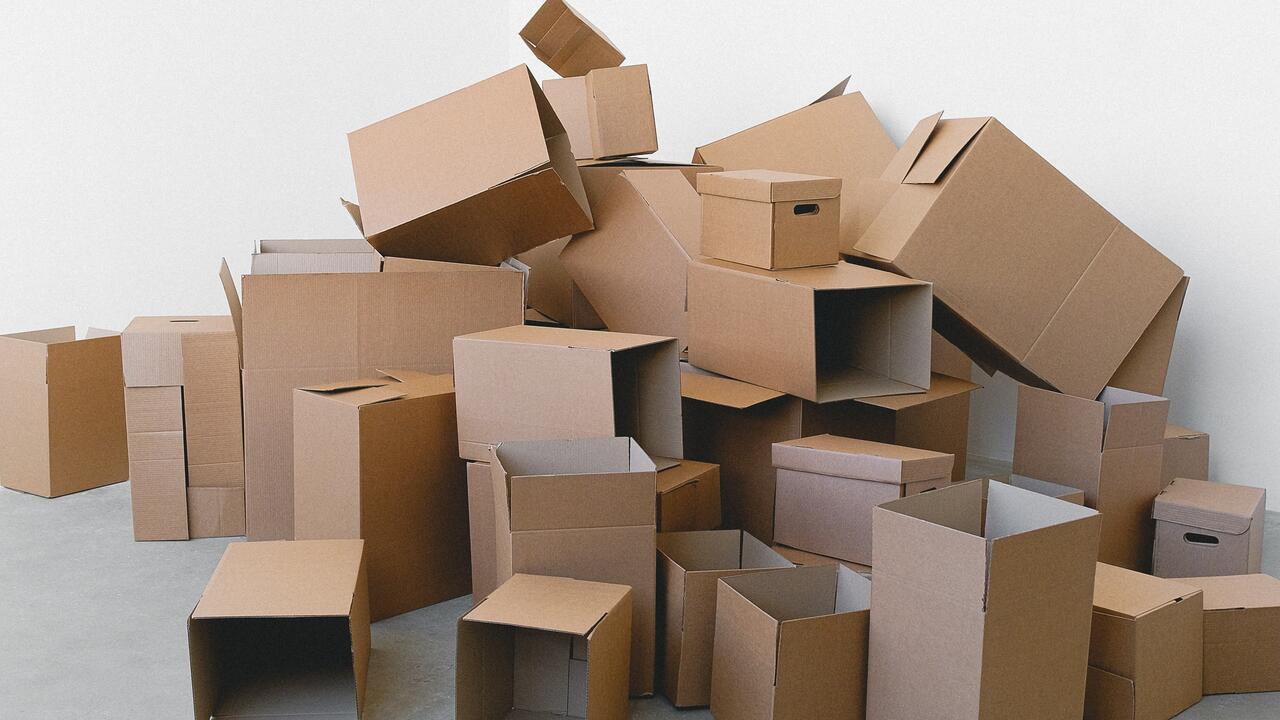 Empty cardboard boxes.