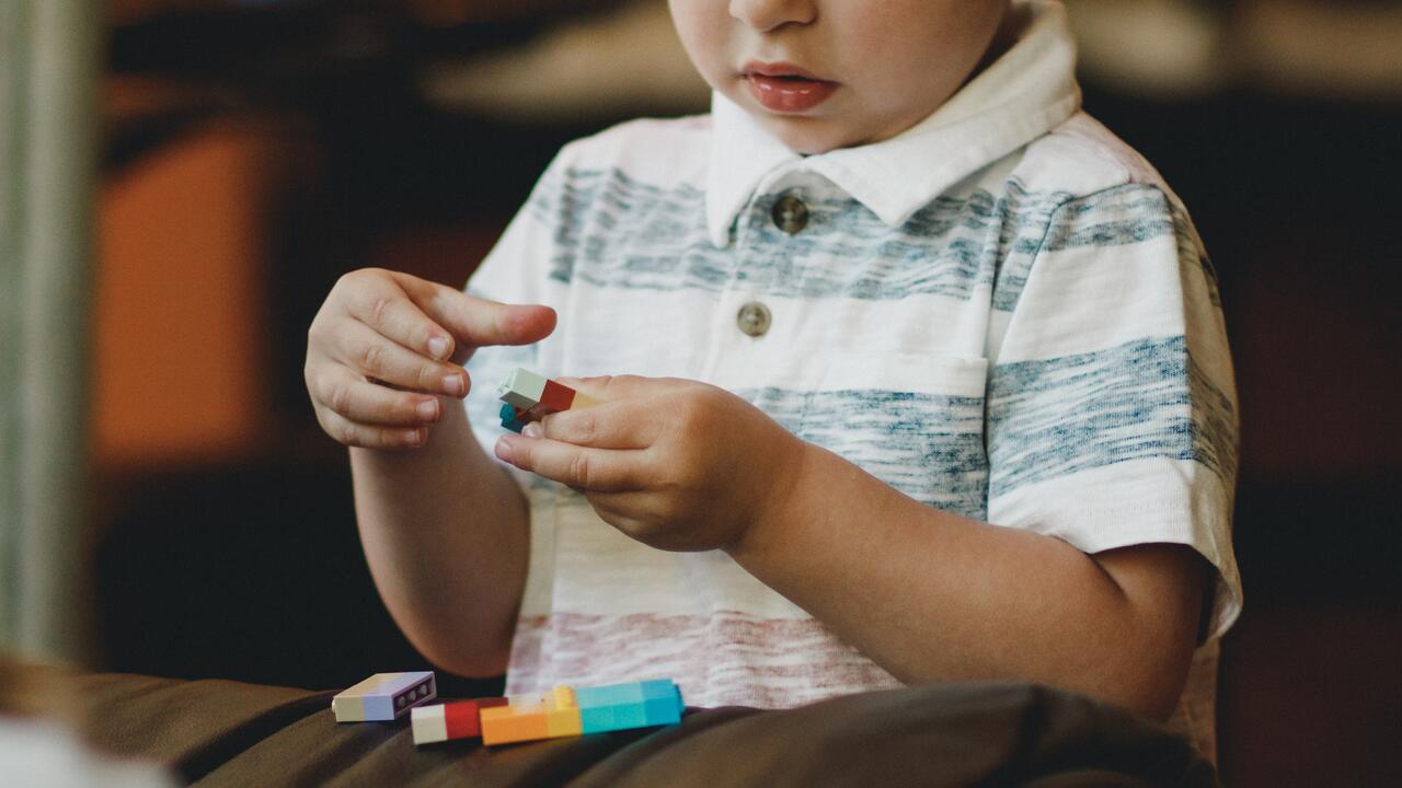 Child playing with blocks