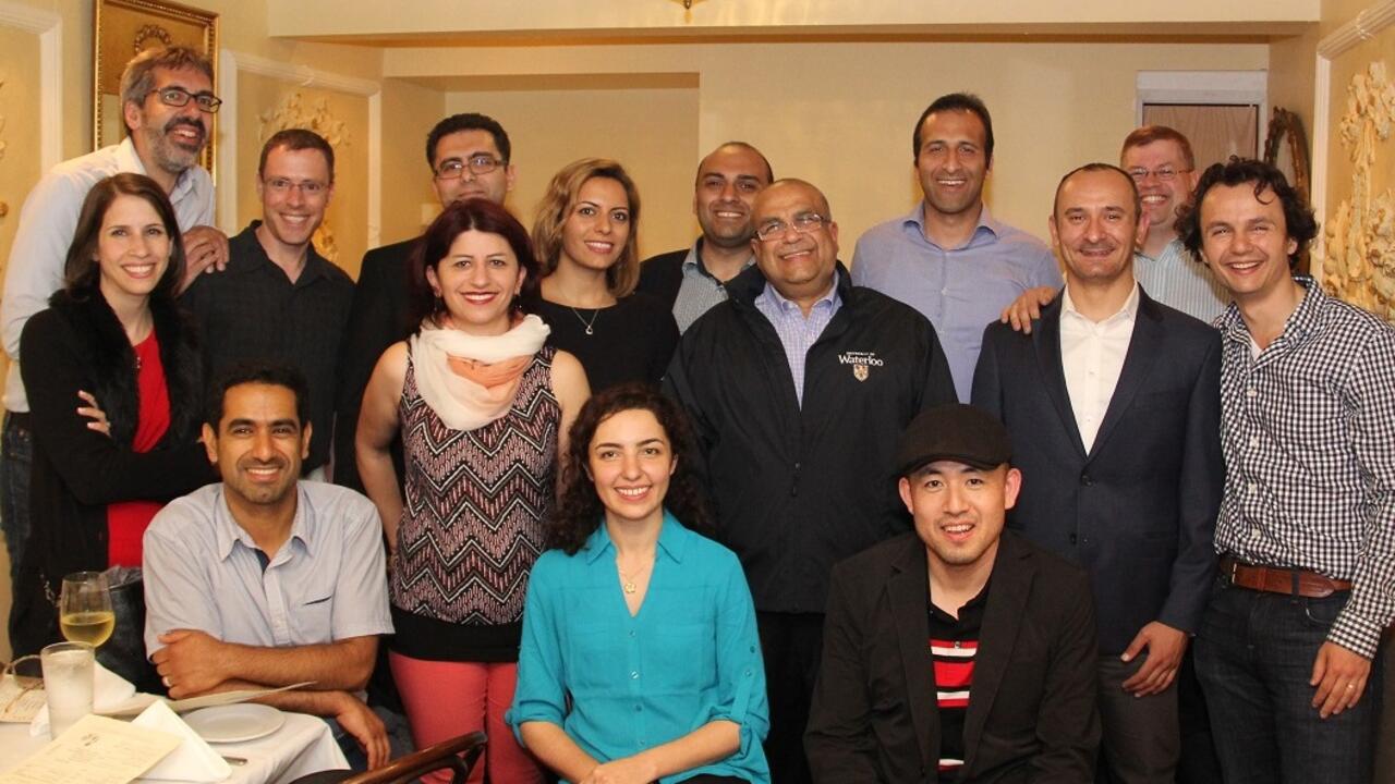 Raafat Mansour with former grad students at IEE 