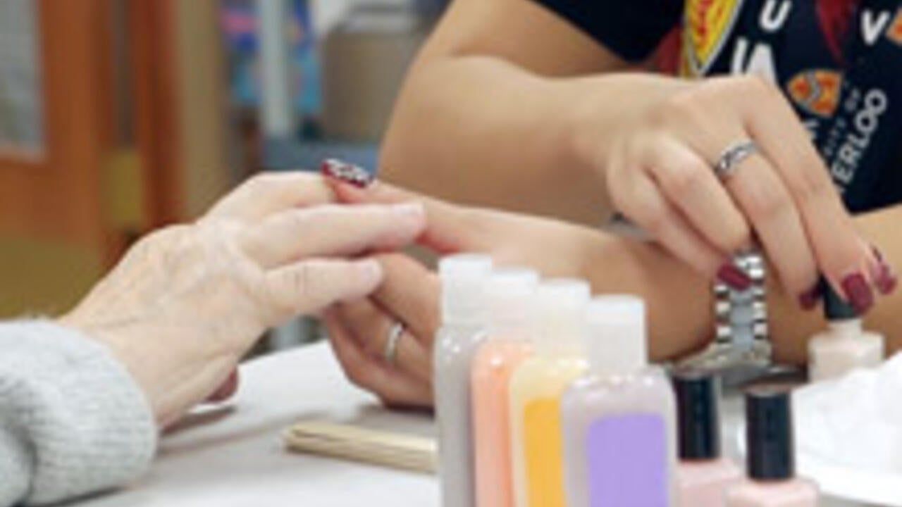 Waterloo student paints elderly womens nails