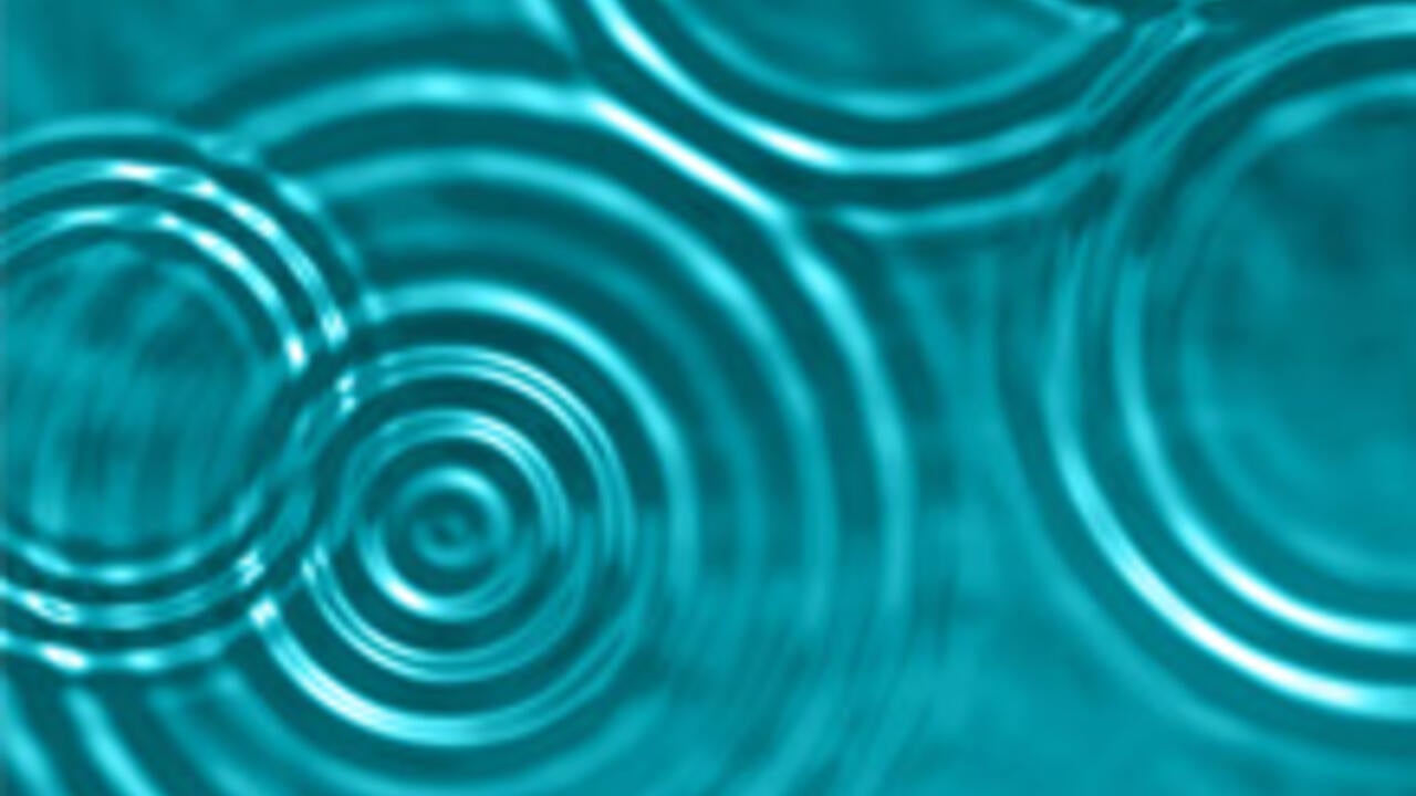 Ripples spreading in water