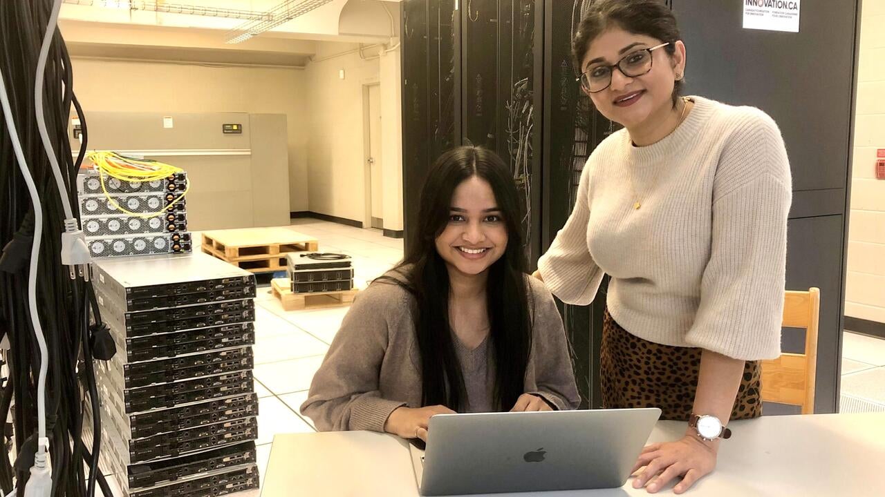 Engineering master's student Nayeema Nonta (left), one of the three paper authors, and her supervisor, Dr. Sirisha Rambhatla