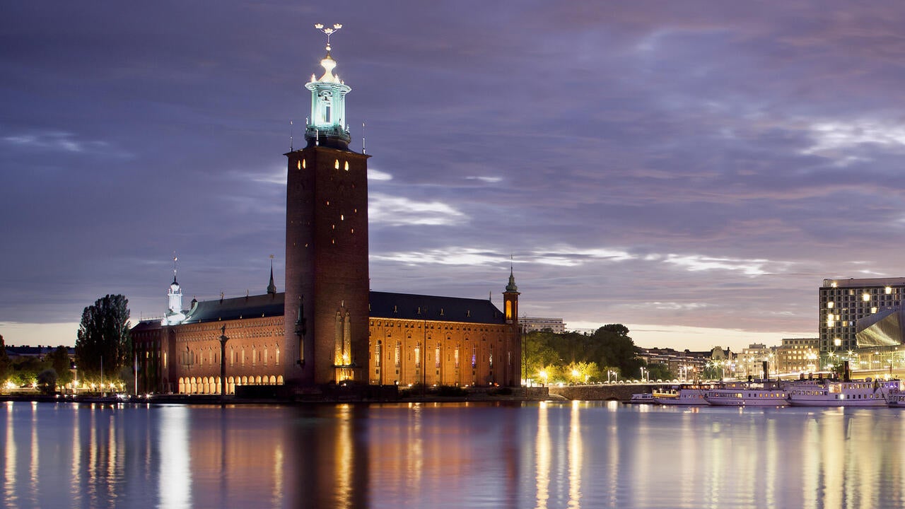 Stockholm city hall at night