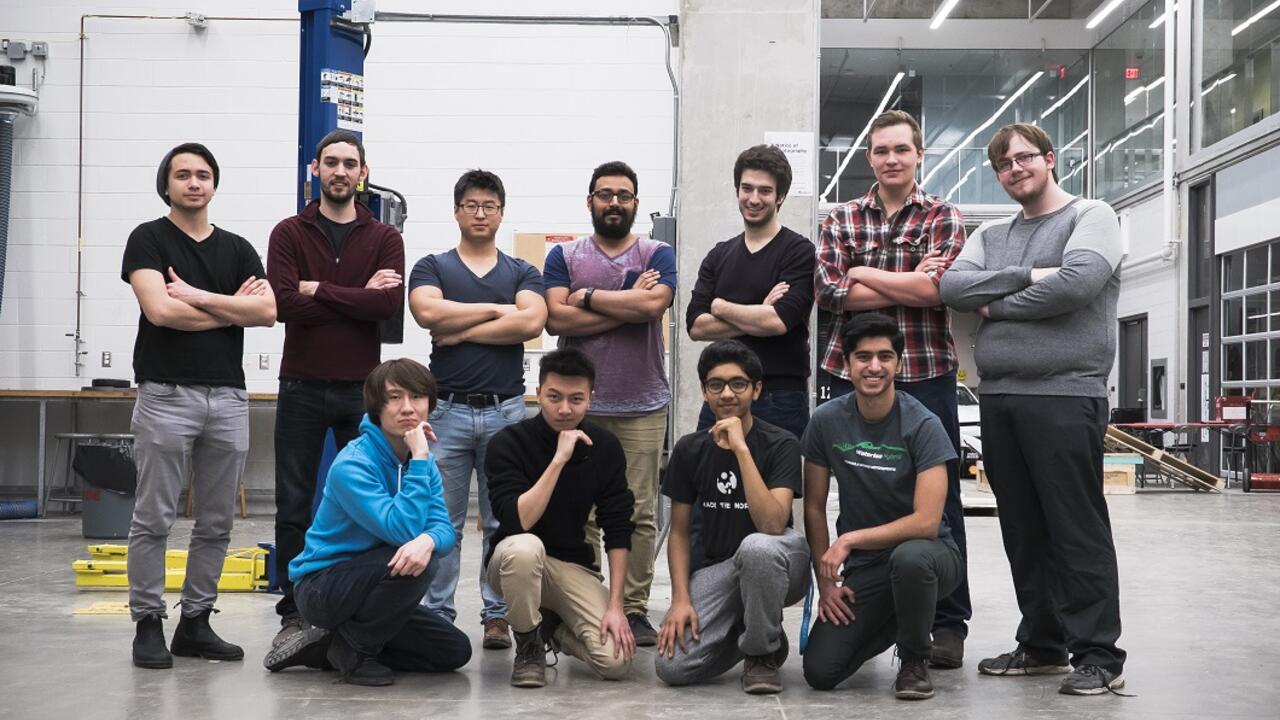 University of Waterloo Hyperloop team in the student design centre