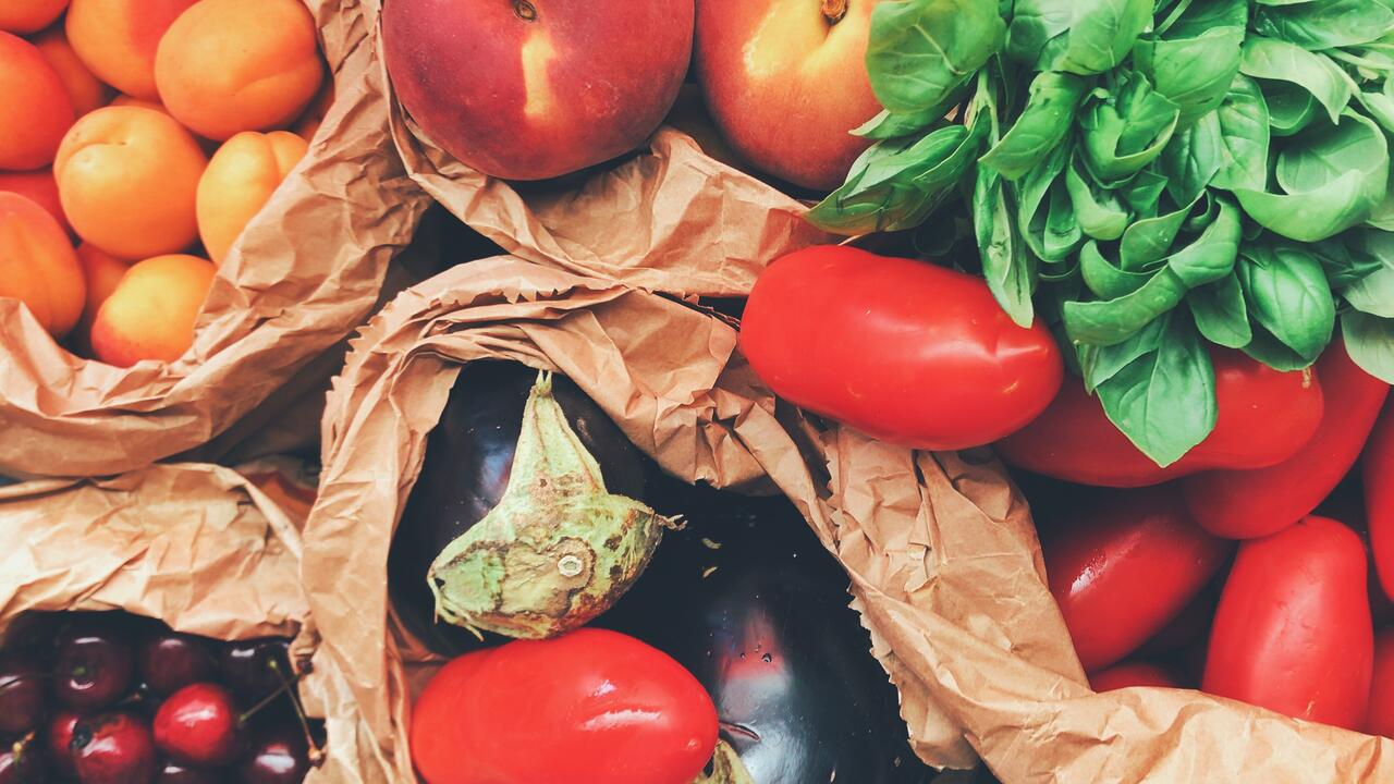 bags of fruit and vegetables