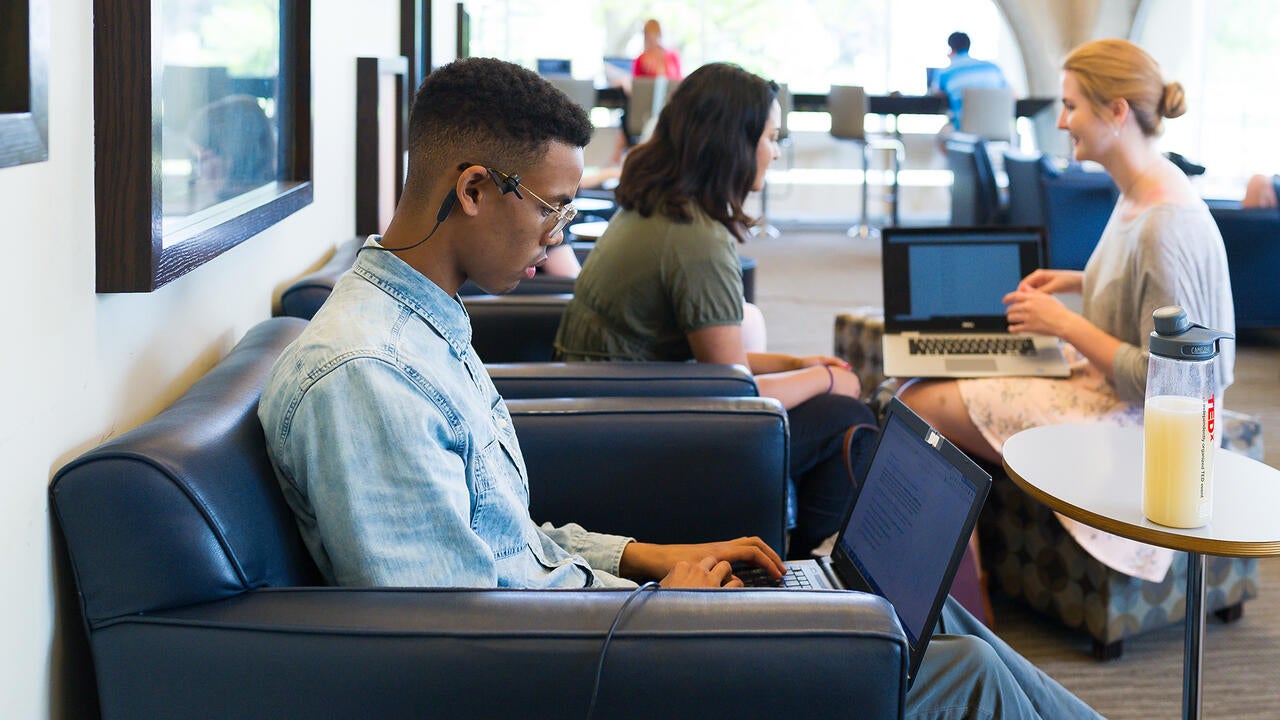 Student working at computer