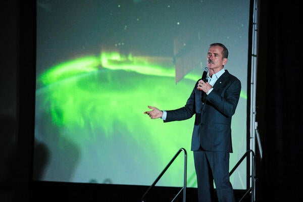 Chris Hadfield on stage