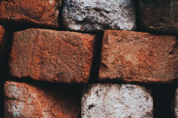 A closeup of a brick wall.