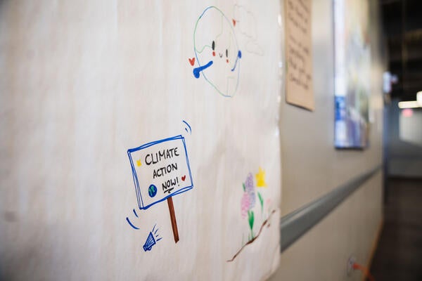 Doodle of a climate action sign.