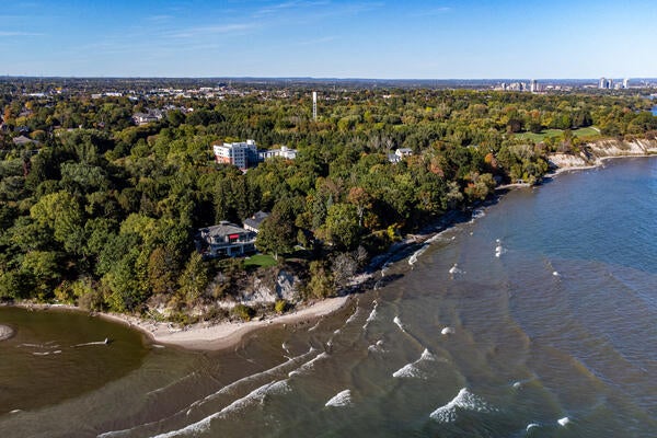 house and buildings along a coastline