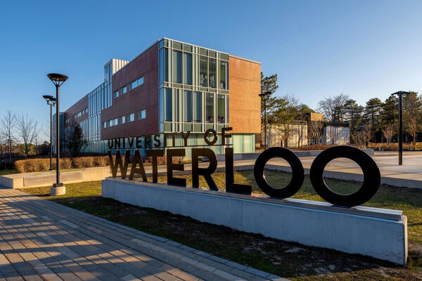 University of Waterloo sign on campus