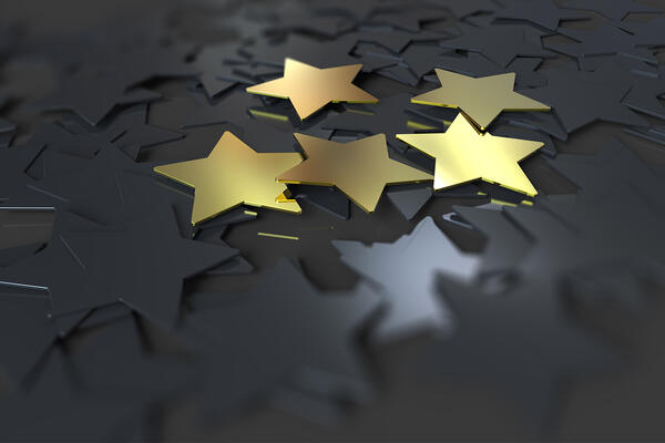 Picture of black and gold stars