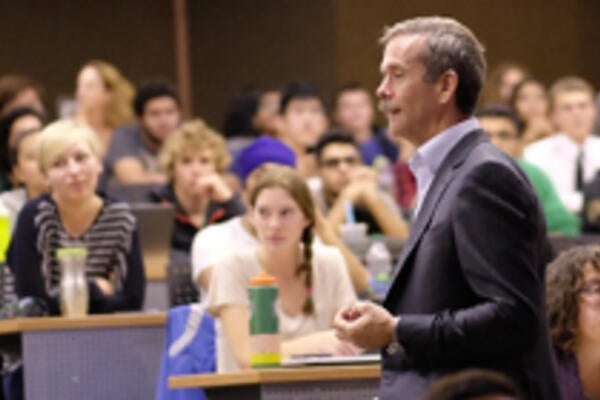 Chris Hadfield lectures to students at UWaterloo