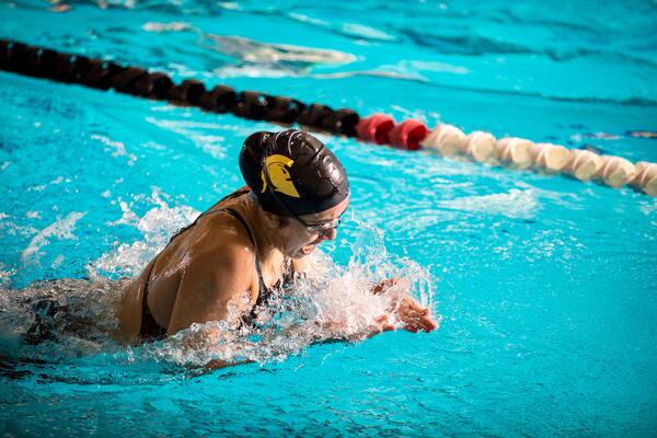 Laura Bumbulis swims in the PAC pool