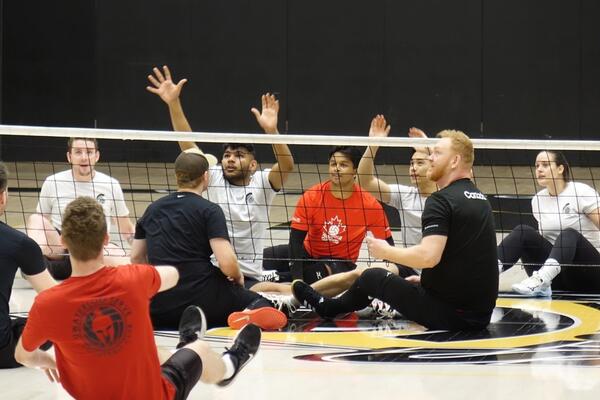 Exhibition match of sitting volleyball at University of Waterloo