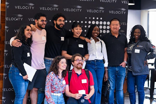 Waterloo students and staff at a Velocity event