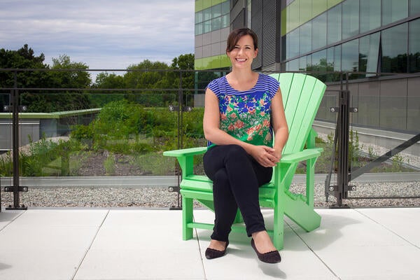 Sarah Burch sitting outside Environment 3