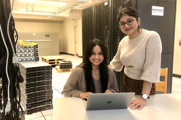 Engineering master's student Nayeema Nonta (left), one of the three paper authors, and her supervisor, Dr. Sirisha Rambhatla