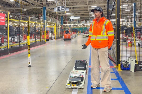Co-op student on the manufacturing floor at Toyota