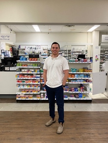Chris Voss at NorthMart Pharmacy in Iqualuit, Nunavut
