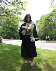 Dominique Louër receiving her Master of Arts degree in 2019