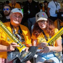 Fans are ready with their Warriors noise makers