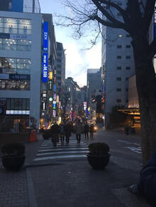A picture of downtown South Korea taken by co-op student Yishu Meng.