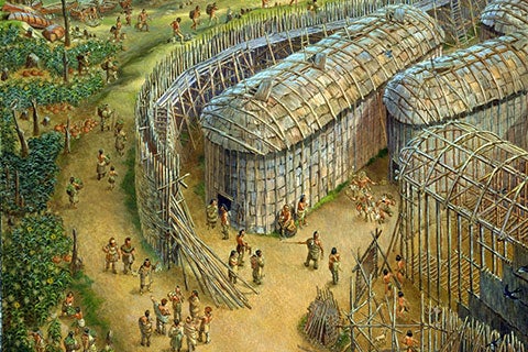 Illustration of Wendat longhouse