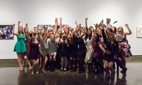 Fine arts students at Zenith exhibition opening