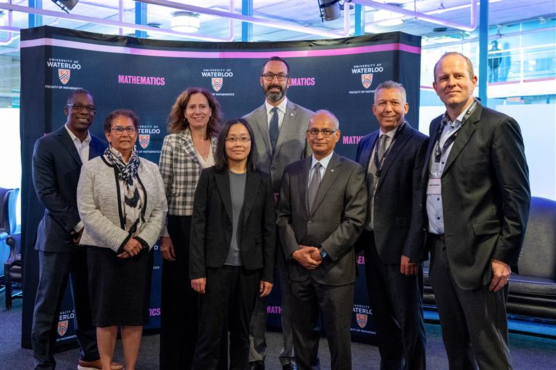 Google’s Jules Walter, Sabrina Geremia; Waterloo’s Charmaine Dean, Edith Law, Vivek Goel, Raouf Boutaba and Jochen Koenemann.