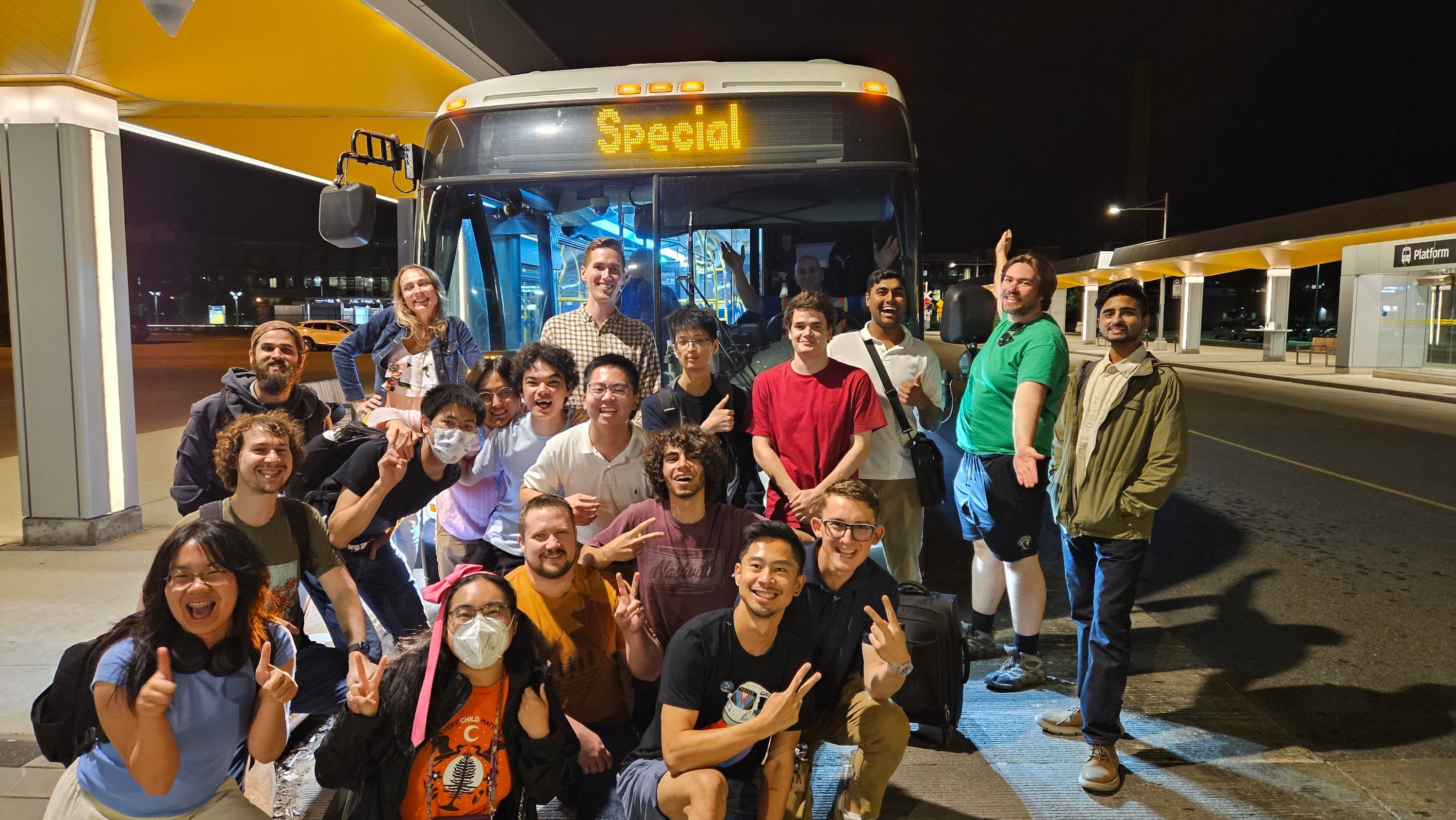 Rodney Chan and Waterloo students advocating for evening service