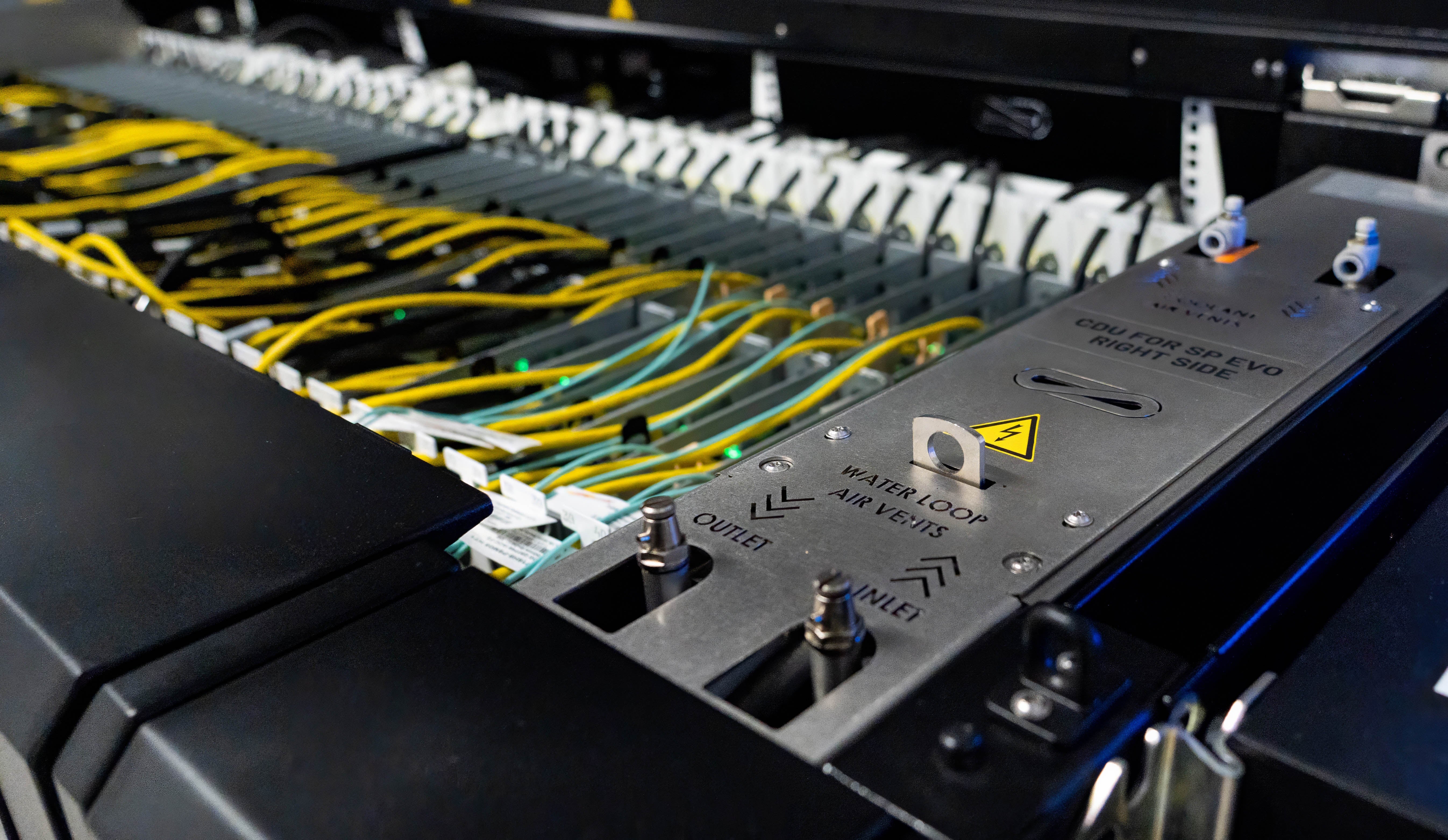 Servers in water with nearby switches