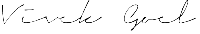 Rendering of Vivek Goel's Signature