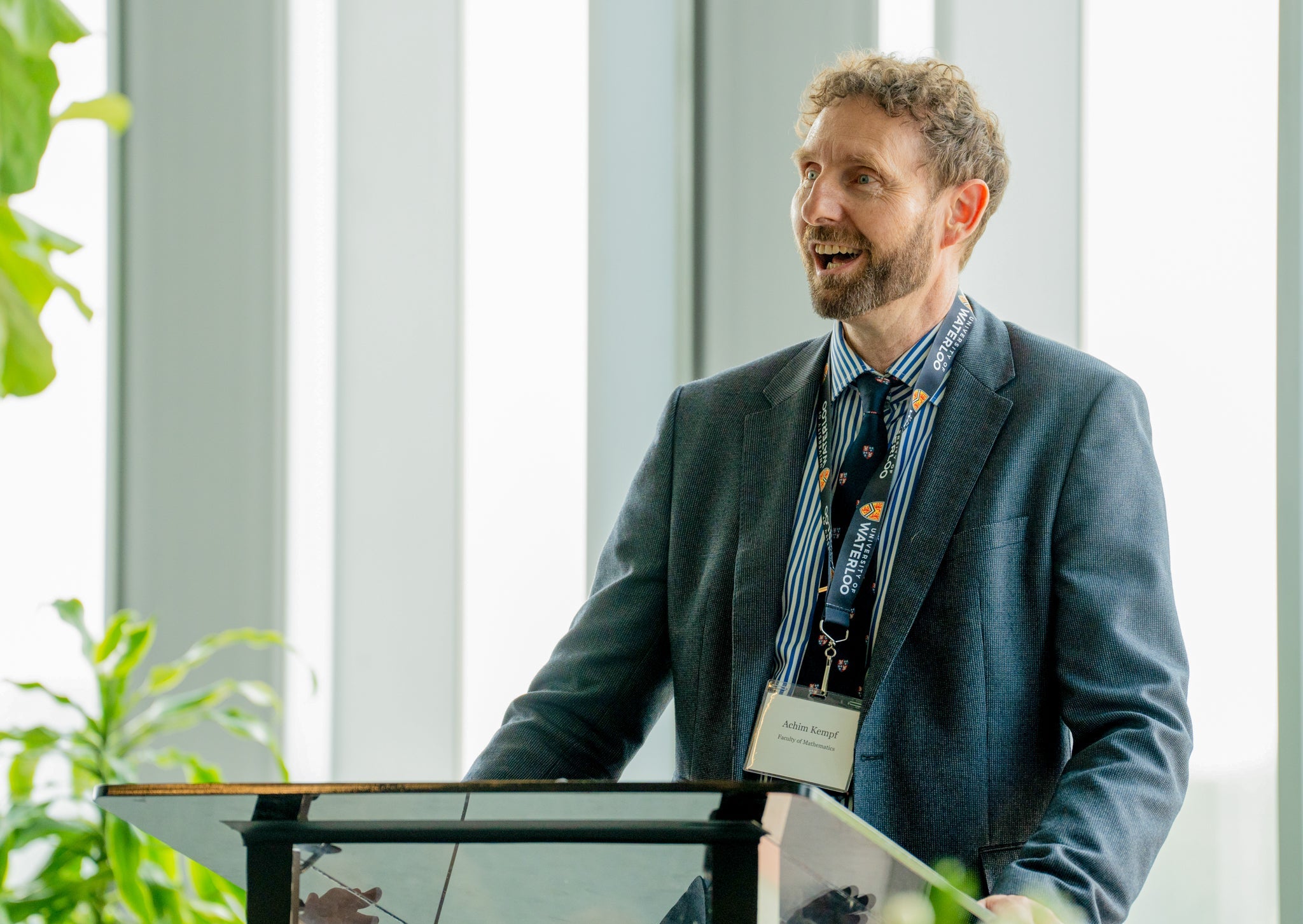 Dr. Achim Kempf, the new Dieter Schwarz Chair in the Physics of Information and AI, speaks at the gift announcement.