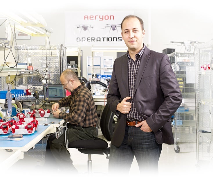 CEO Dave Kroetsch in Aeryon lab