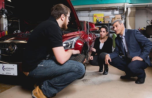 Amir Khajepour works on new valve technology with his students