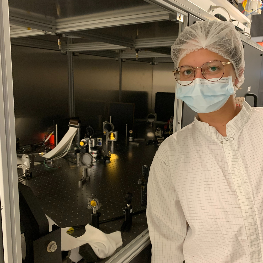 Ariana conducting research in a lab at caltech